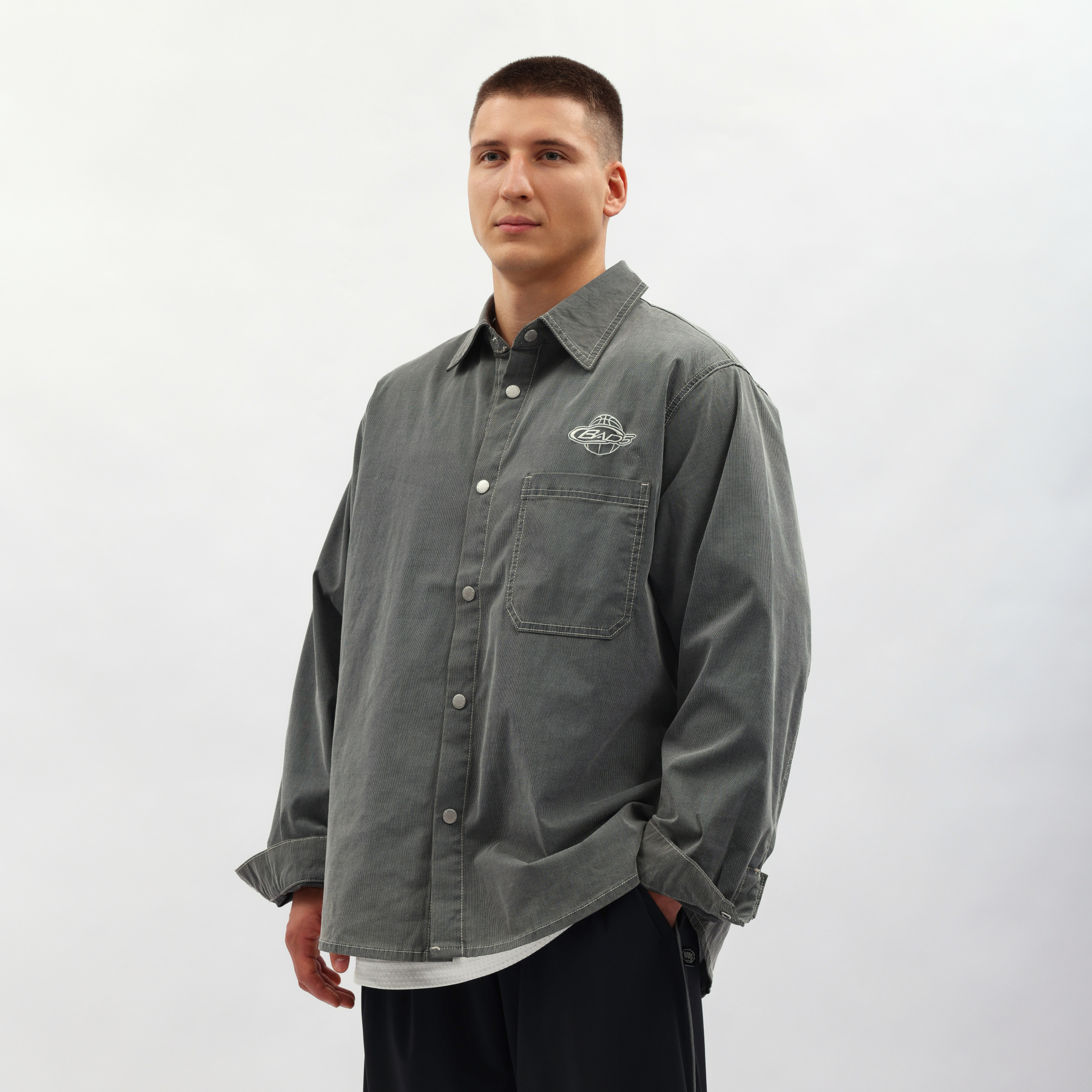 ASHW069-1 Рубашка Badfive Culture серый